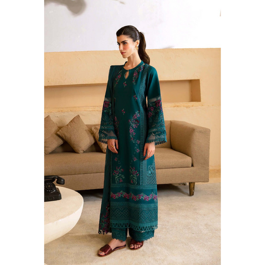 3 Piece – Unstitched Premium Cotton Lawn -MSXANF74