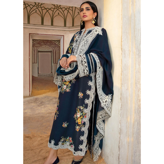 3 Piece – Unstitched Premium  Embroidered  Lawn- AAXANF28