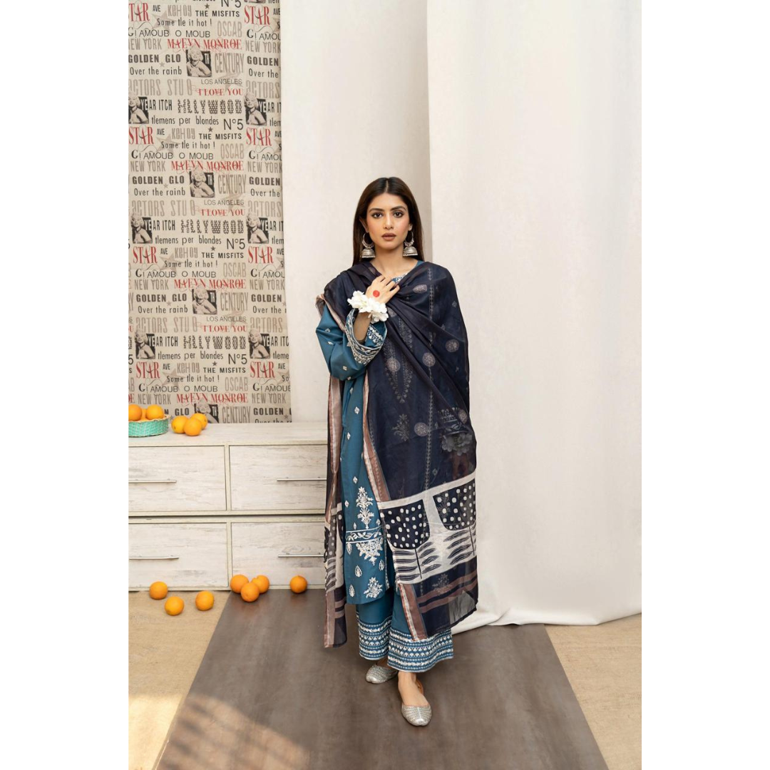 3 Piece – Unstitched Premium Lawn-AHXANF15