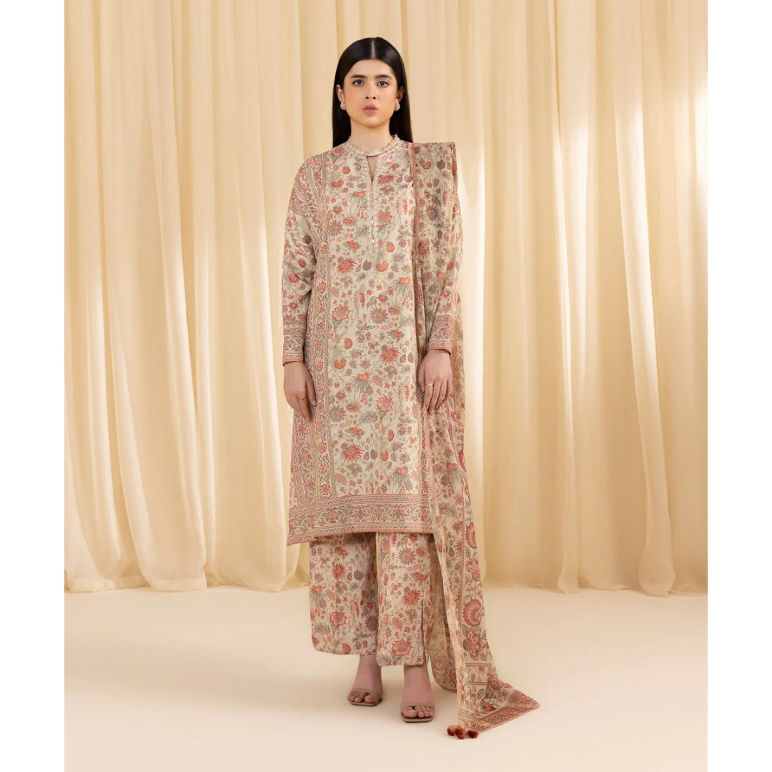 3 Piece – Unstitched Silk Suit – VTXANF48