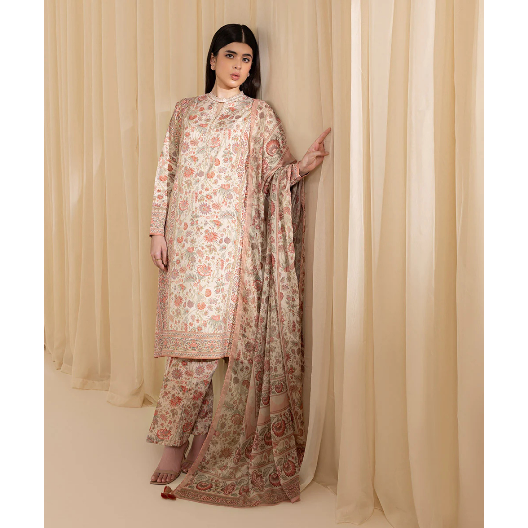 3 Piece – Unstitched Silk Suit – VTXANF48