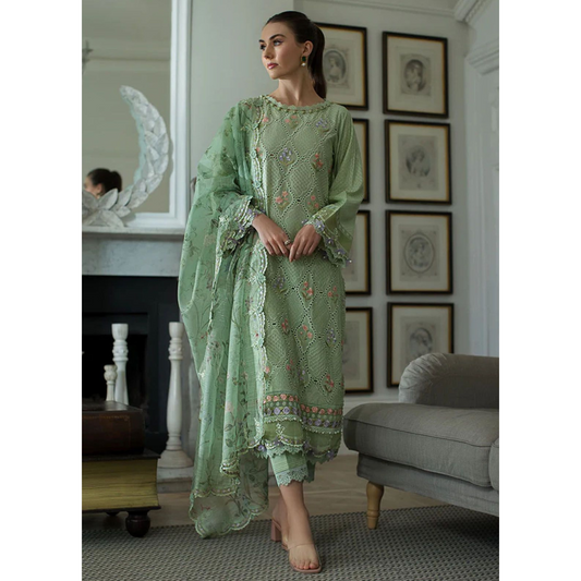 3 Piece – Unstitched Premium Cotton Lawn -MSXANF81