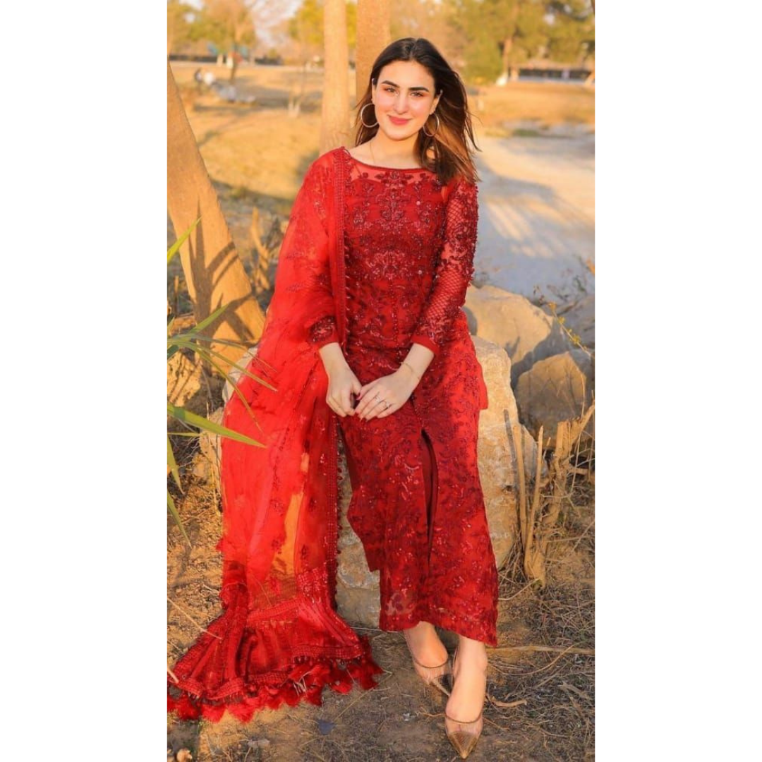 3 Piece – Unstitched Premium Cotton Lawn -MSXANF48