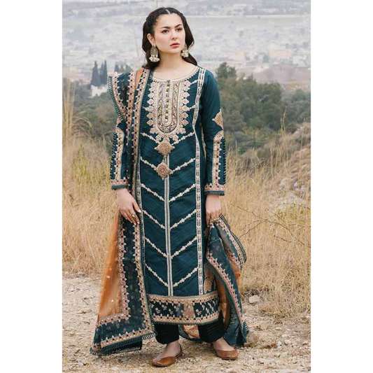 3 Piece – Unstitched Premium  Embroidered  Lawn- AAXANF22