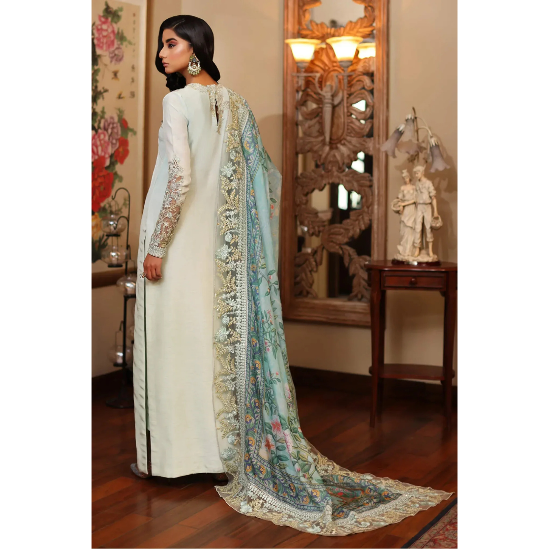 3 Piece- Pure Soft Charmuse Silk Embroidered Suit-AHXANF53