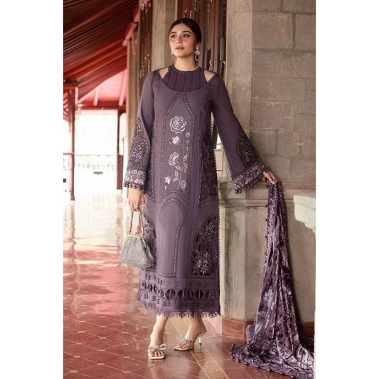 3 Piece – Unstitched Premium Cotton Laser kari- MSXANF143