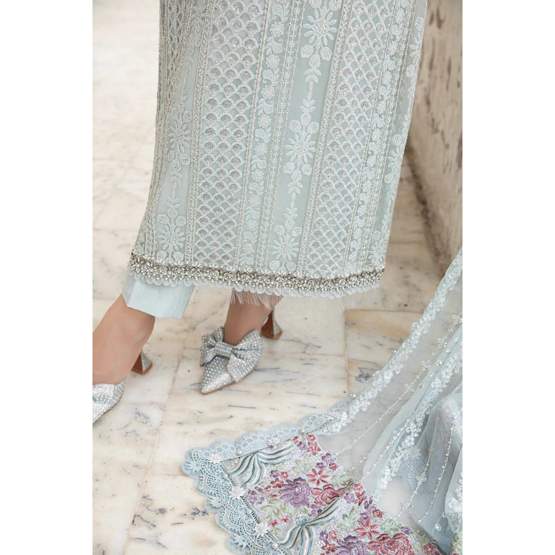 3 Piece- Sequins Chiffon Embroidered Suit-AHXANF3