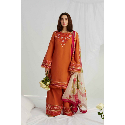 3 Piece – Unstitched Premium  Embroidered  Lawn- AAXANF33