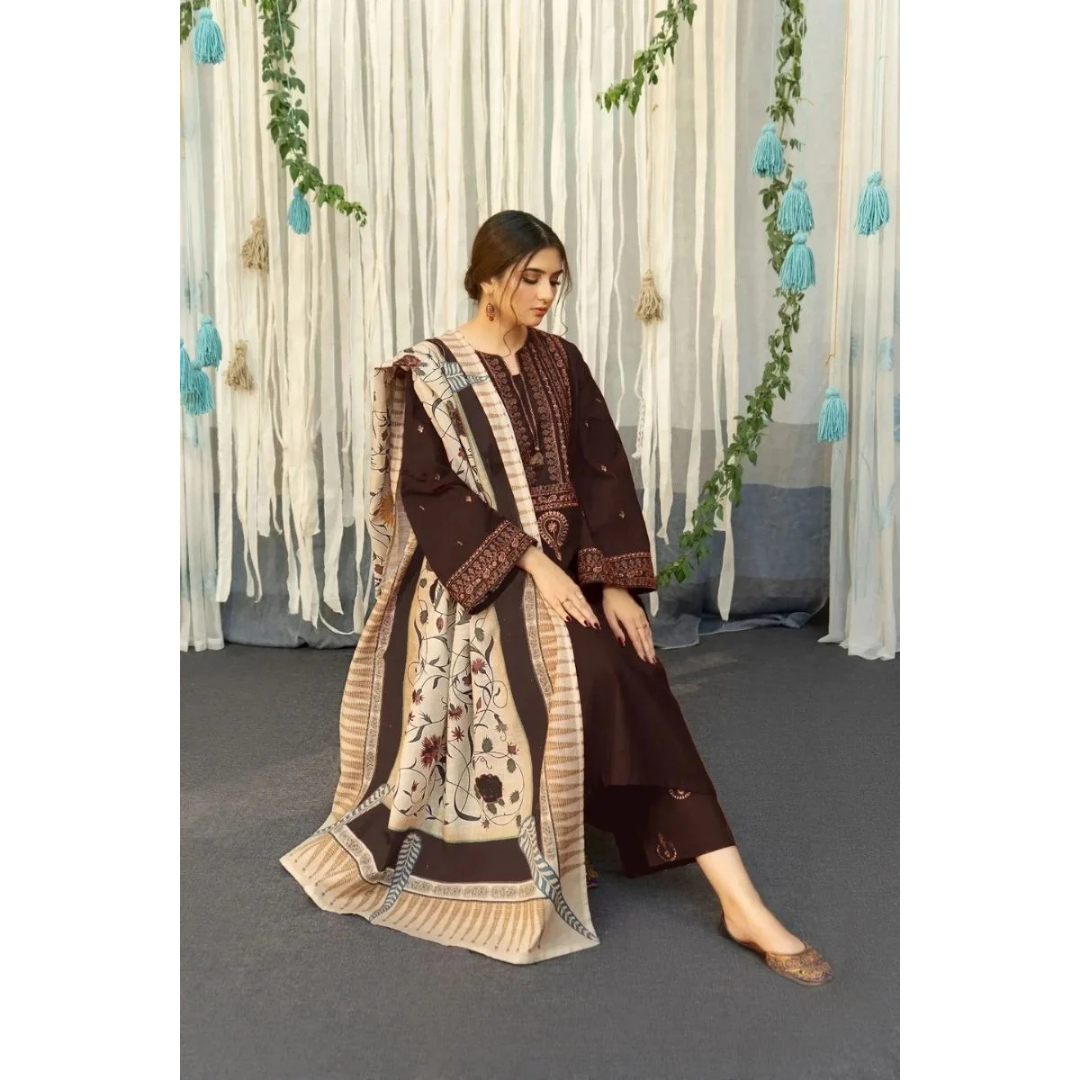 3 Piece – Unstitched Premium Lawn-AHXANF4
